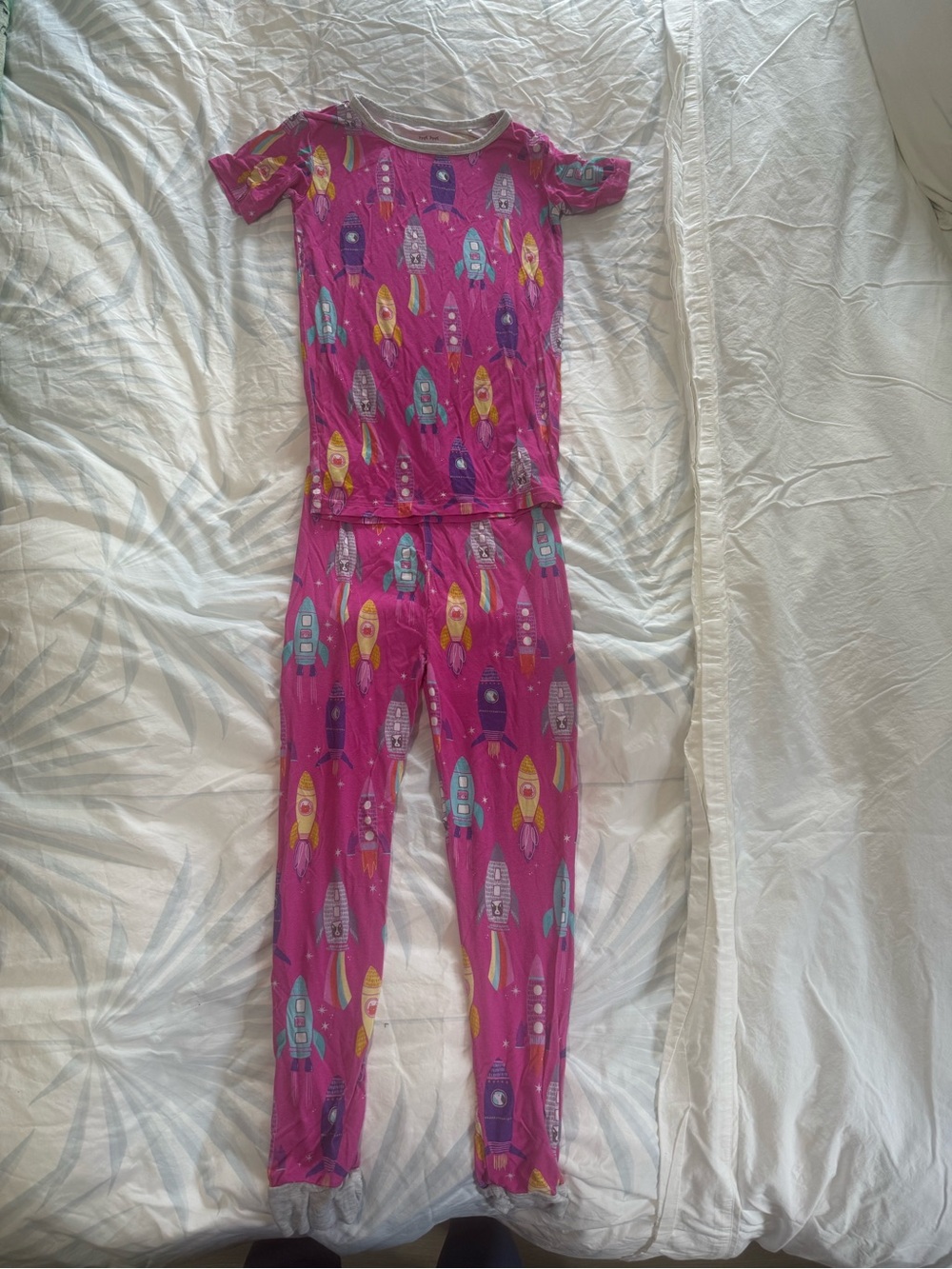 Little Sleepies pink striped pajamas